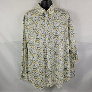 Bugatchi Uomo Retro Paisley Long Sleeve Button-Up Dress Shirt size Mens 2XL